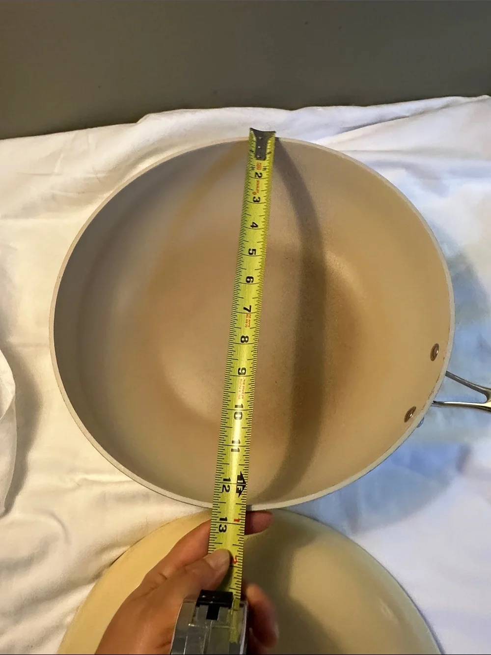 VELOSAN Creamish or yellow Nonstick Frying Pan with Lid -